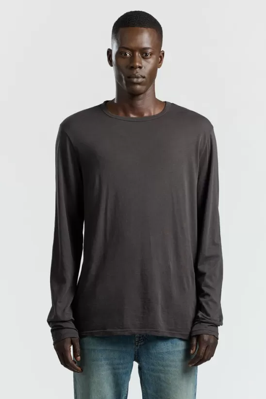 COTTONCITIZEN Shirts<Classic Crew Long Sleeve Shirt Charcoal