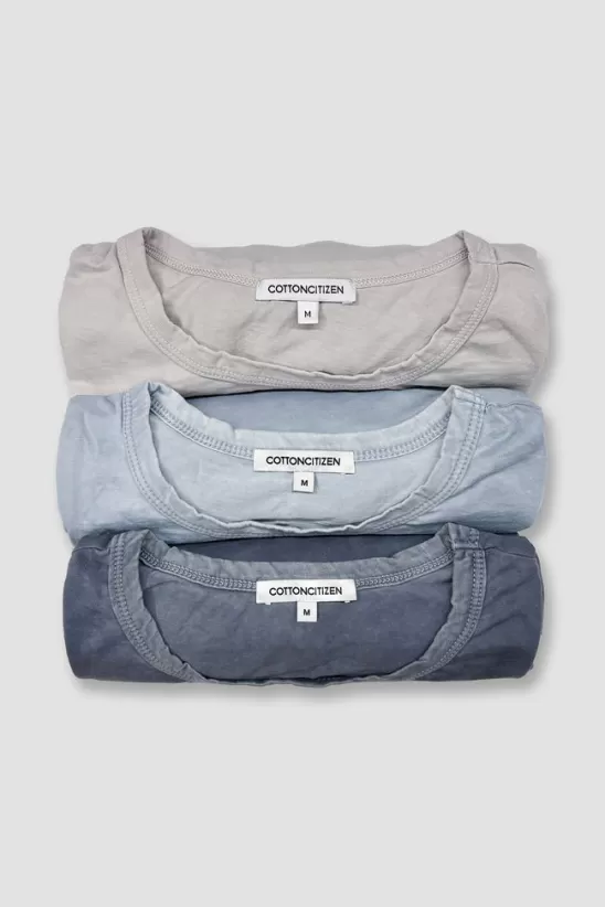 COTTONCITIZEN 3-packs<Classic Crew Long Sleeve Shirt (3-Pack) CloudPack