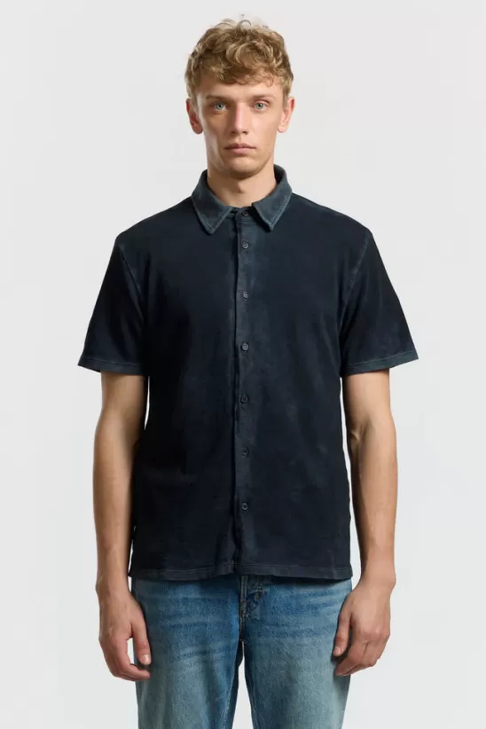 COTTONCITIZEN Shirts<Presley Short Sleeve Buttondown VintageBlack