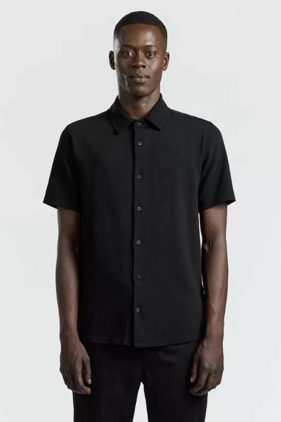 COTTONCITIZEN Shirts<Presley Short Sleeve Buttondown JetBlack