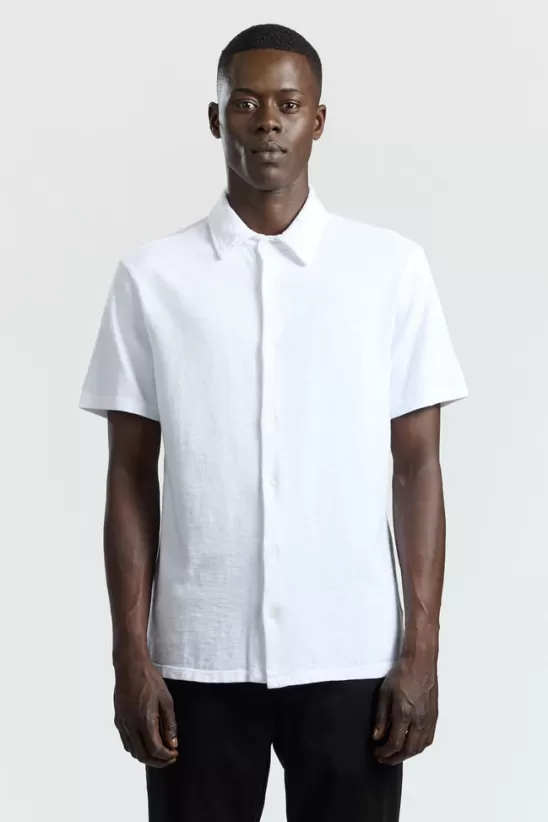 COTTONCITIZEN Shirts<Presley Short Sleeve Buttondown White