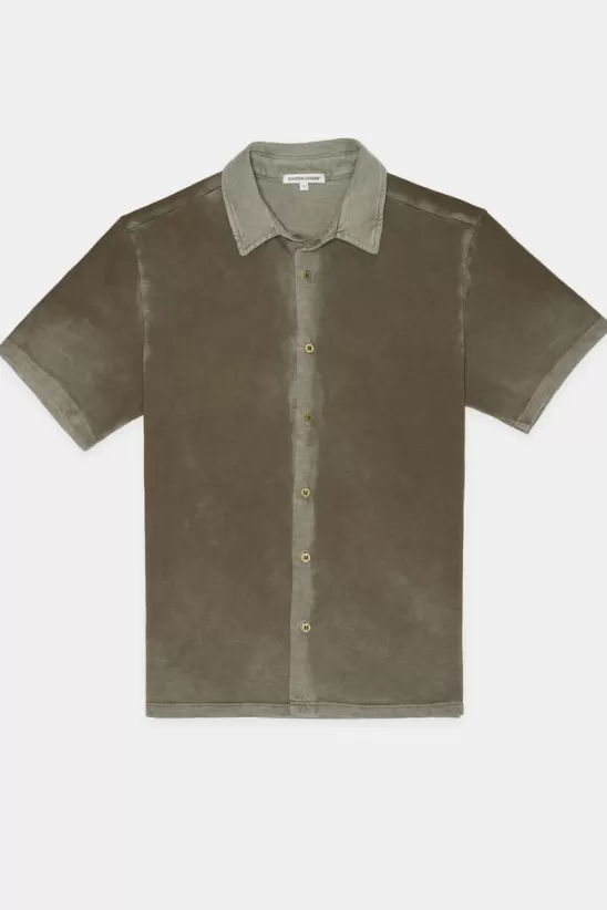 COTTONCITIZEN Shirts<Presley Short Sleeve Buttondown VintageTaupe