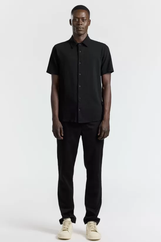 COTTONCITIZEN Shirts<Presley Short Sleeve Buttondown JetBlack