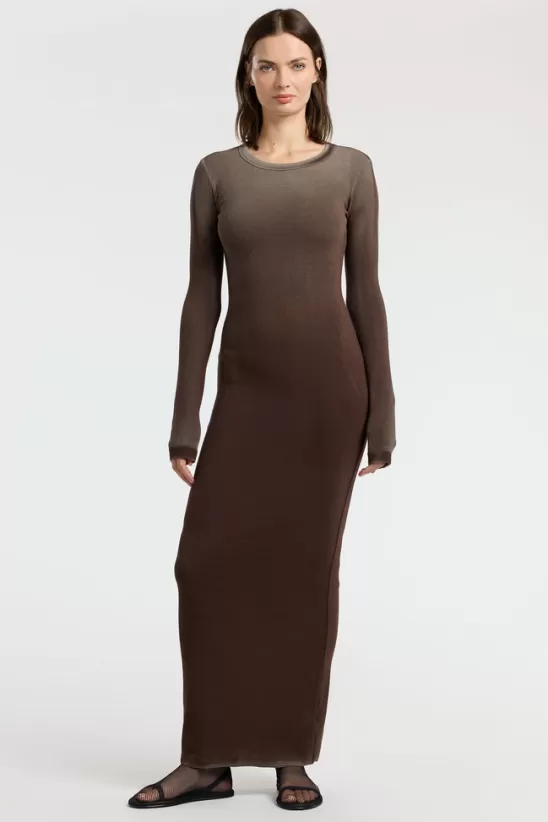 COTTONCITIZEN Dresses + Skirts<Verona Crewneck Maxi Dress ChocolateCast