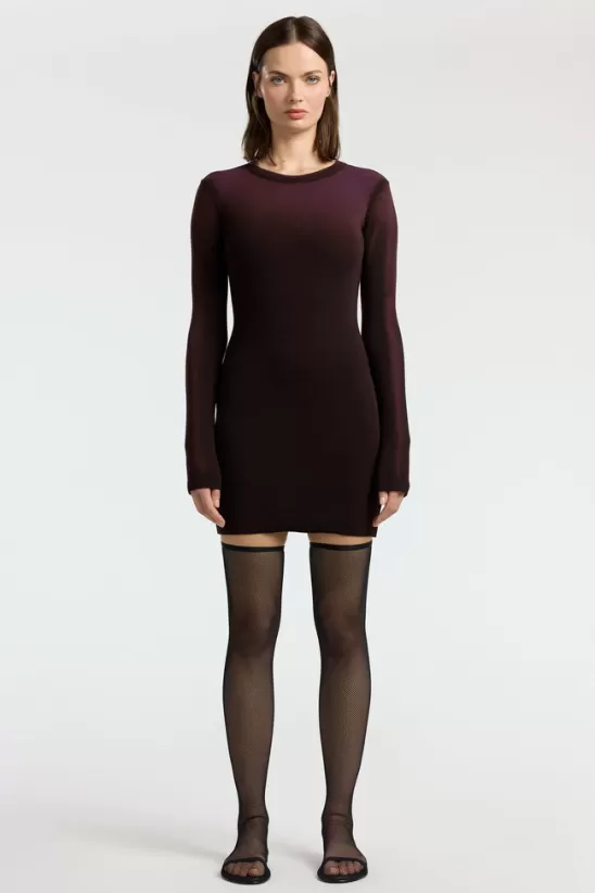 COTTONCITIZEN Dresses + Skirts<Verona Crewneck Mini Dress EggplantCast