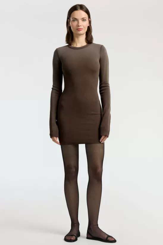 COTTONCITIZEN Dresses + Skirts<Verona Crewneck Mini Dress ChocolateCast