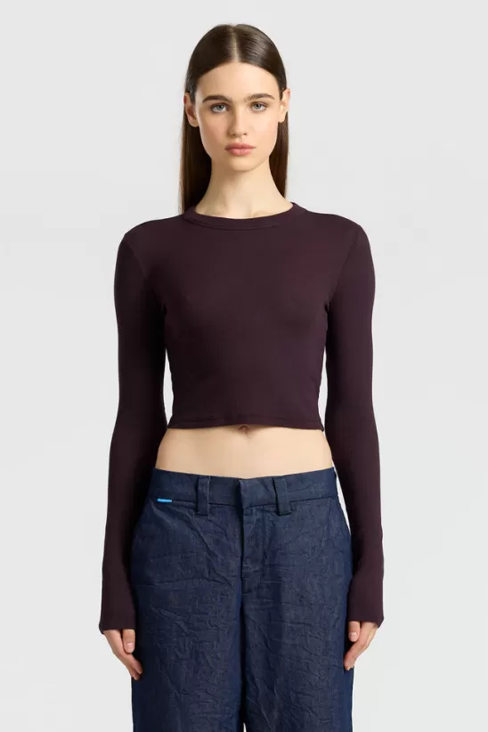 COTTONCITIZEN Shirts<Verona Crop Shirt Eggplant