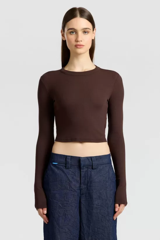 COTTONCITIZEN Shirts<Verona Crop Shirt Chocolate