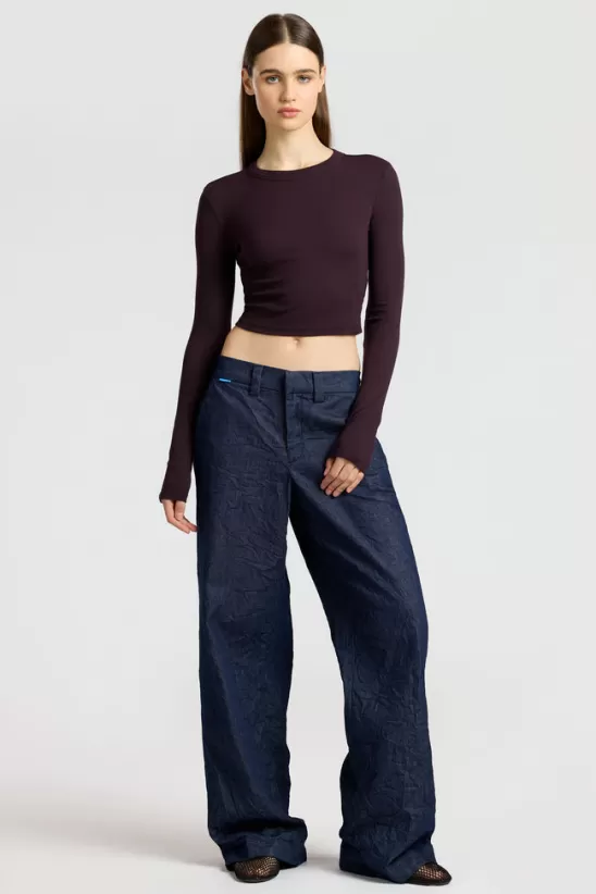 COTTONCITIZEN Shirts<Verona Crop Shirt Eggplant