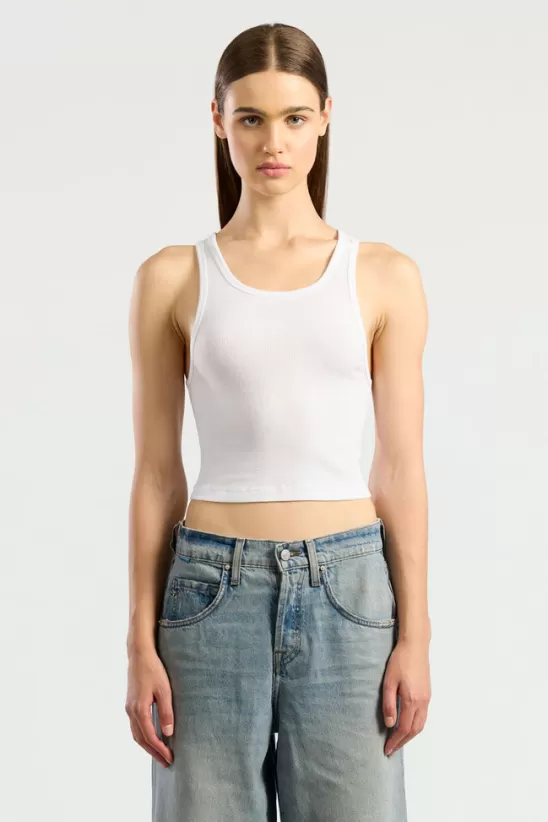 COTTONCITIZEN Tanks<Verona Crop Tank White