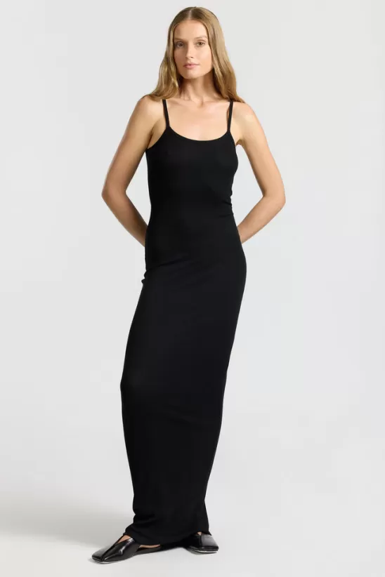 COTTONCITIZEN Dresses + Skirts<Verona Spaghetti Maxi Dress JetBlack