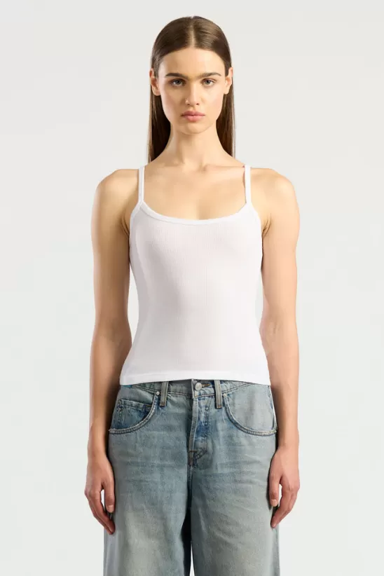 COTTONCITIZEN Tanks<Verona Spaghetti Tank White