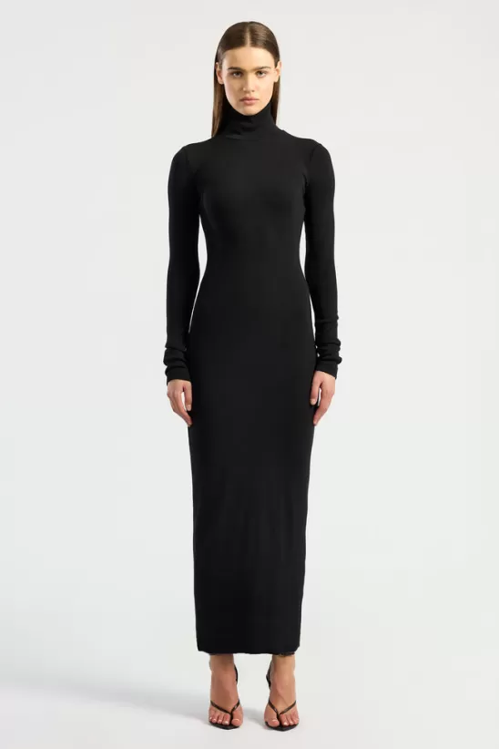 COTTONCITIZEN Dresses + Skirts<Verona Turtleneck Maxi Dress JetBlack