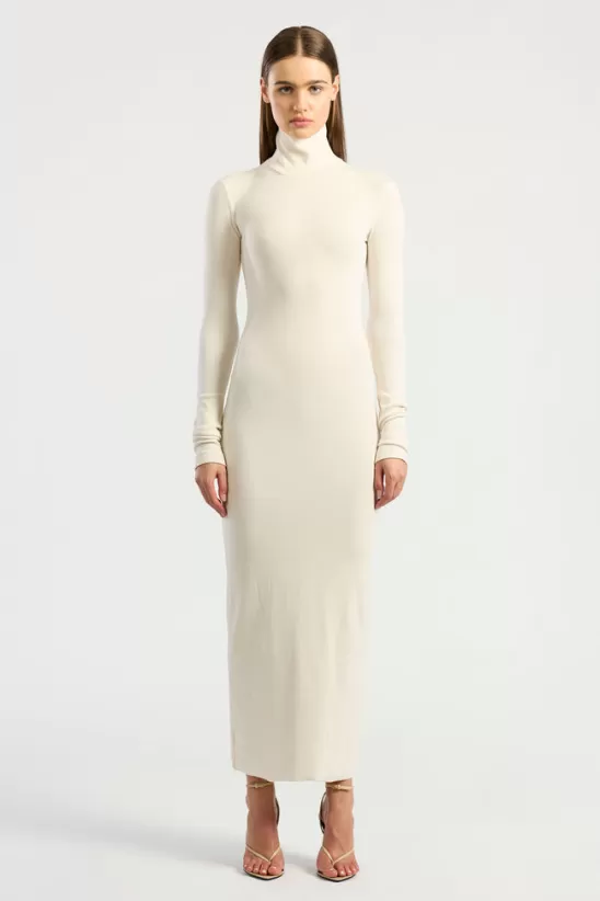 COTTONCITIZEN Dresses + Skirts<Verona Turtleneck Maxi Dress Bone