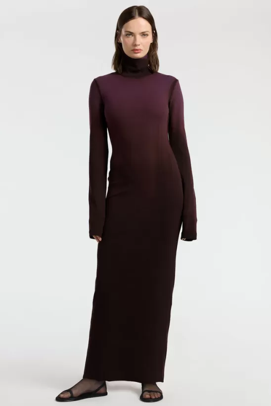 COTTONCITIZEN Dresses + Skirts<Verona Turtleneck Maxi Dress EggplantCast