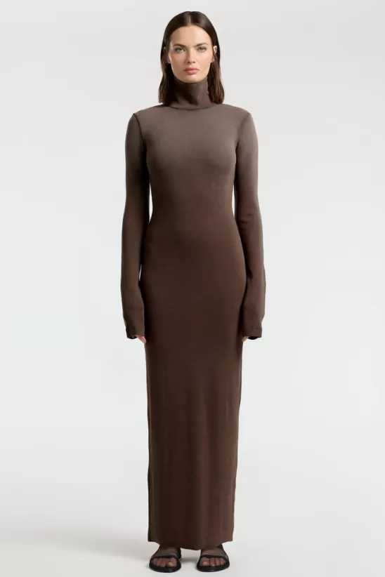 COTTONCITIZEN Dresses + Skirts<Verona Turtleneck Maxi Dress ChocolateCast