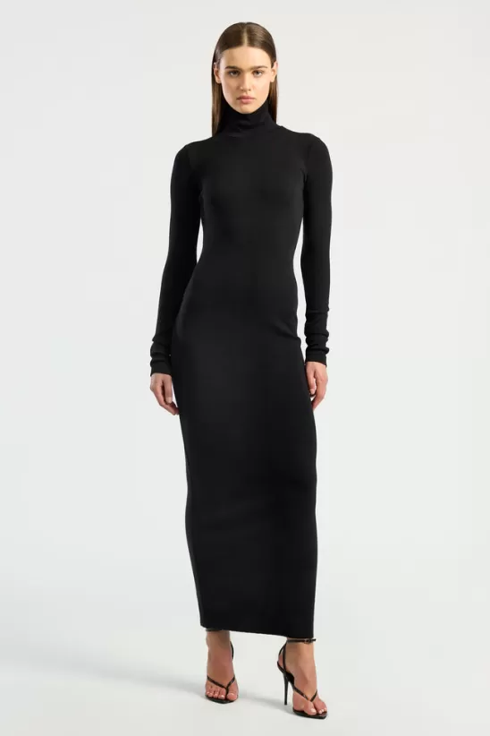 COTTONCITIZEN Dresses + Skirts<Verona Turtleneck Maxi Dress JetBlack