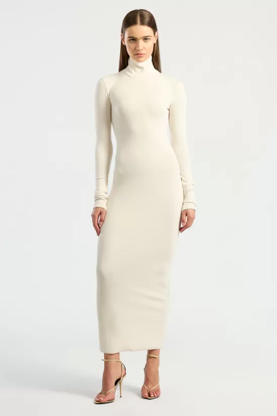 COTTONCITIZEN Dresses + Skirts<Verona Turtleneck Maxi Dress Bone