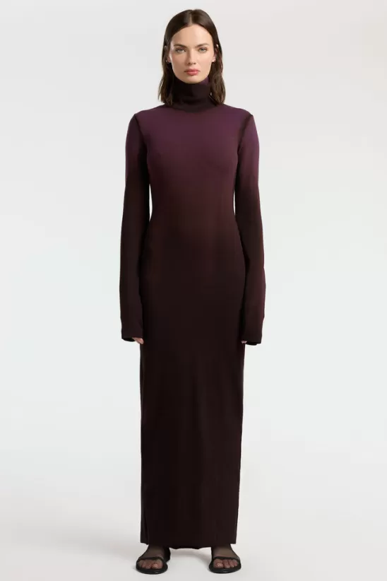 COTTONCITIZEN Dresses + Skirts<Verona Turtleneck Maxi Dress EggplantCast